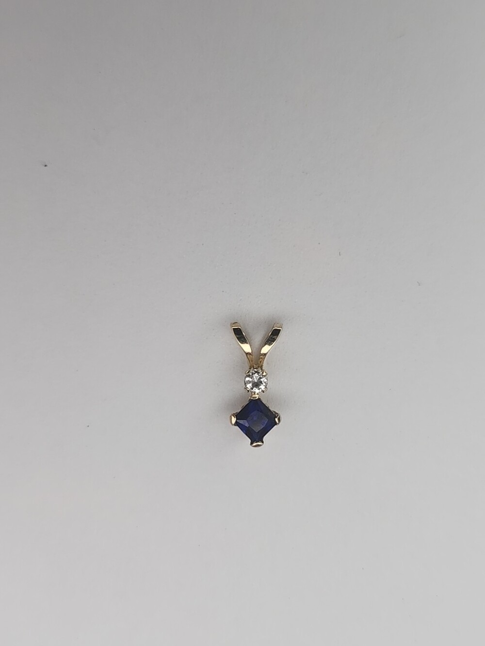 10k Yellow Gold Lab-created Sapphire Pendant